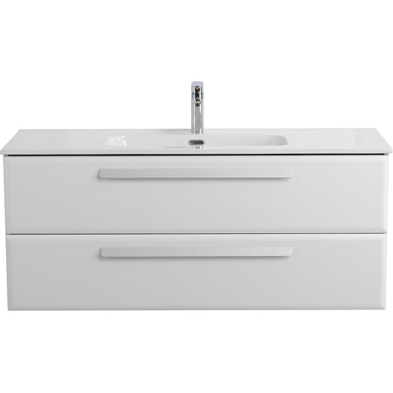 Тумба подвесная с раковиной Cezares ECO-CER-N-1200-2C-SO-BL 120 см (раковина CZR-8095-120) bianco lucido - фото 