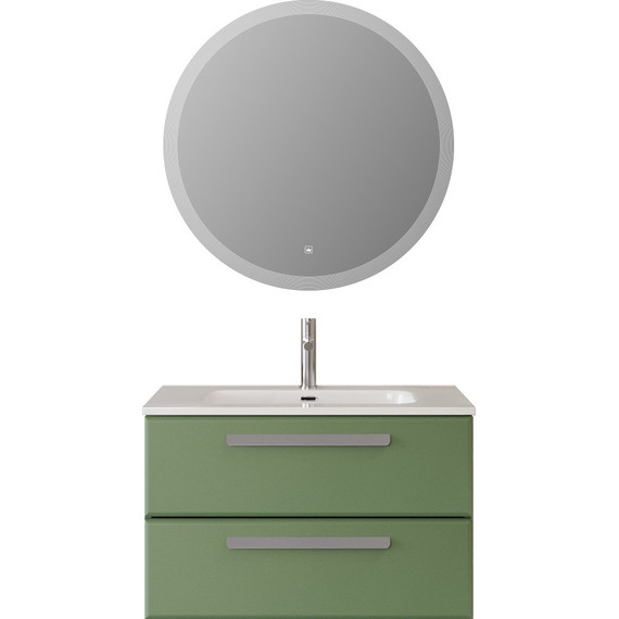 Тумба подвесная с раковиной Cezares ECO-CER-N-800-2C-SO-PS-P 80 см (раковина CZR-8095-80) фисташковый софт - фото 7