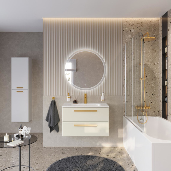 Тумба подвесная с раковиной Cezares ECO-CER-N-800-2C-SO-AS-P 80 см (раковина CZR-8095-80) альпака брашированная - фото 14