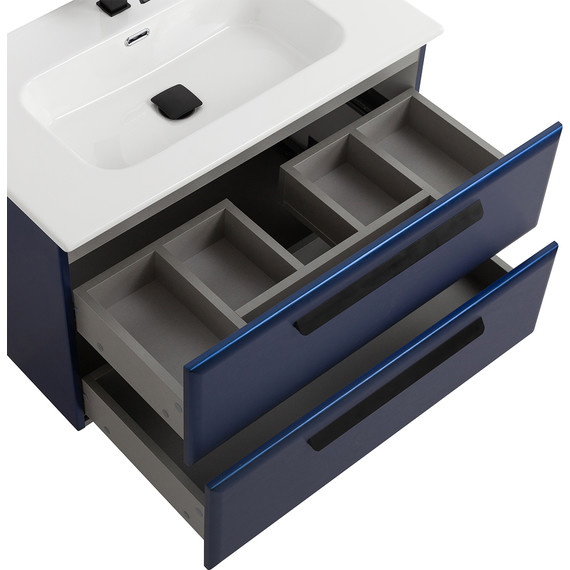 Тумба подвесная с раковиной Cezares ECO-CER-N-800-2C-SO-SPF-P 80 см (раковина CZR-8095-80) sapfiro - фото 7