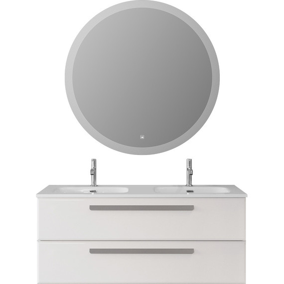 Тумба подвесная с раковиной Cezares ECO-CER-N-1200-2C-SO-BL 120 см (раковина CZR-8073-120-2) bianco lucido - фото 