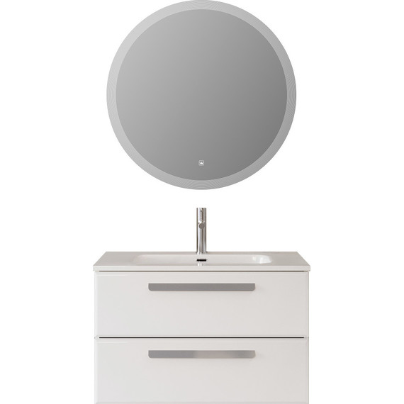 Тумба подвесная с раковиной Cezares ECO-CER-N-800-2C-SO-BO 80 см (раковина CZR-8095-80) bianco opaco - фото 8