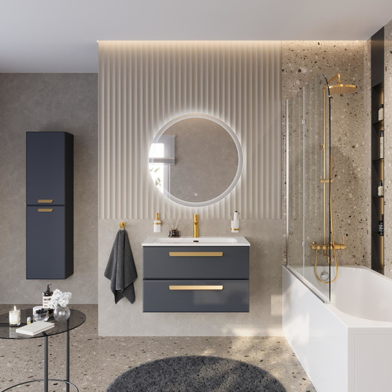 Тумба подвесная с раковиной Cezares ECO-CER-N-800-2C-SO-GR-P 80 см (раковина CZR-8073-80) grafito - фото 9