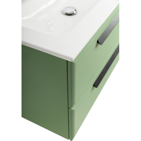 Тумба подвесная с раковиной Cezares ECO-CER-N-800-2C-SO-PS-P 80 см (раковина CZR-8073-80) фисташковый софт - фото 6