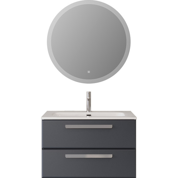 Тумба подвесная с раковиной Cezares ECO-CER-N-800-2C-SO-GR-P 80 см (раковина CZR-8073-80) grafito - фото 12