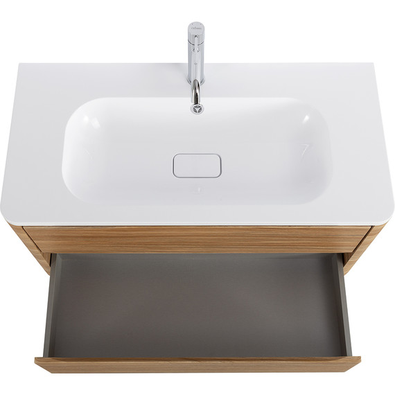 Тумба подвесная с раковиной Cezares RELAX-1000-2C-SO-RC-P 100 см (раковина CZR-1000/480-LV-MR-NV) дуб карамельный - фото 6