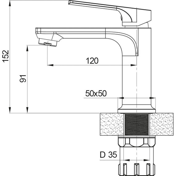 Смеситель для раковины Sole Abrau S011B, чёрный - фото 2
