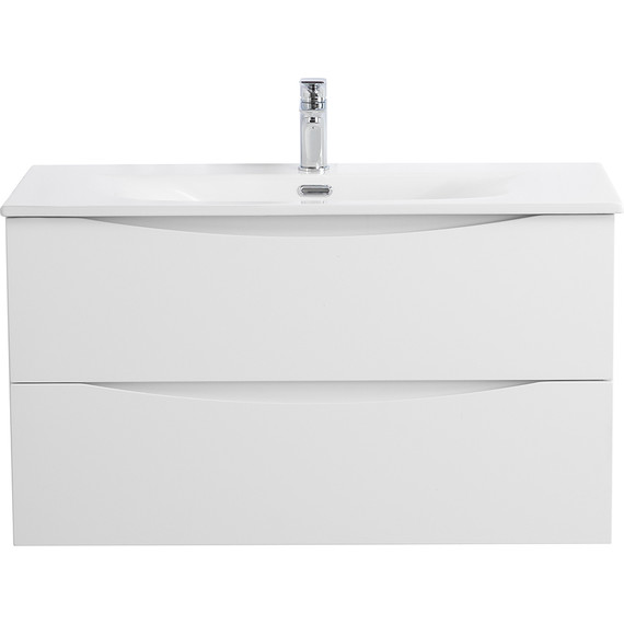 Тумба подвесная с раковиной BelBagno MARINO-CER-N-800-2C-SO-BO-P 80 см, bianco opaco - фото 