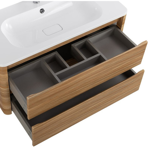 Тумба подвесная с раковиной Cezares RELAX-800-2C-SO-RC-P 80 см (раковина CZR-800/480-LV-MR-NV) дуб карамельный - фото 3