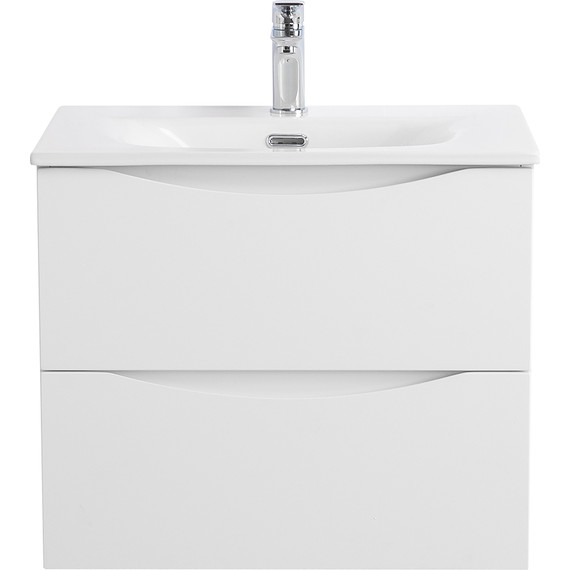 Тумба подвесная с раковиной BelBagno MARINO-CER-N-700-2C-SO-BL-P 70 см, bianco lucido - фото 