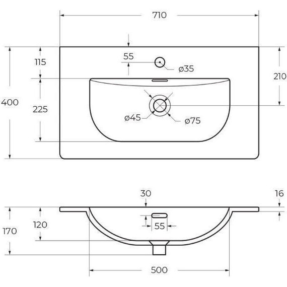 Тумба подвесная с раковиной BelBagno MARINO-CER-MINI-700-2C-SO-BO-P 70 см, bianco opaco - фото 6