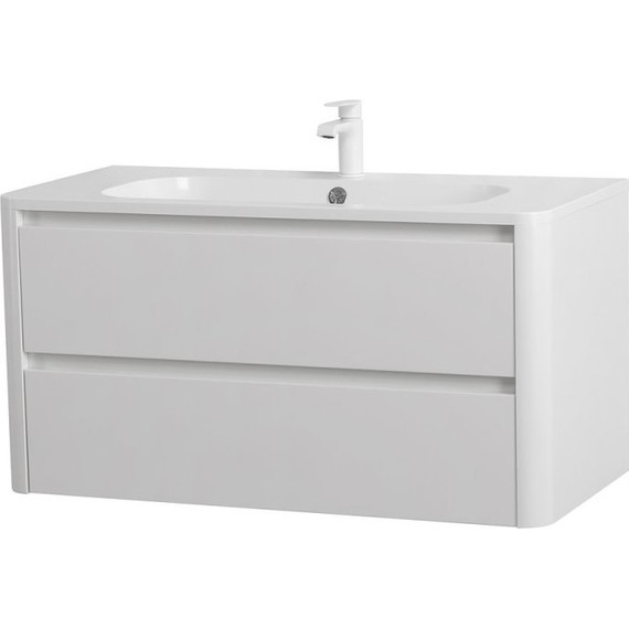 Тумба подвесная с раковиной Cezares RELAX-800-2C-SO-BL 80 см (раковина CZR-800/480-LV-MR-NV) bianco lucido - фото 3