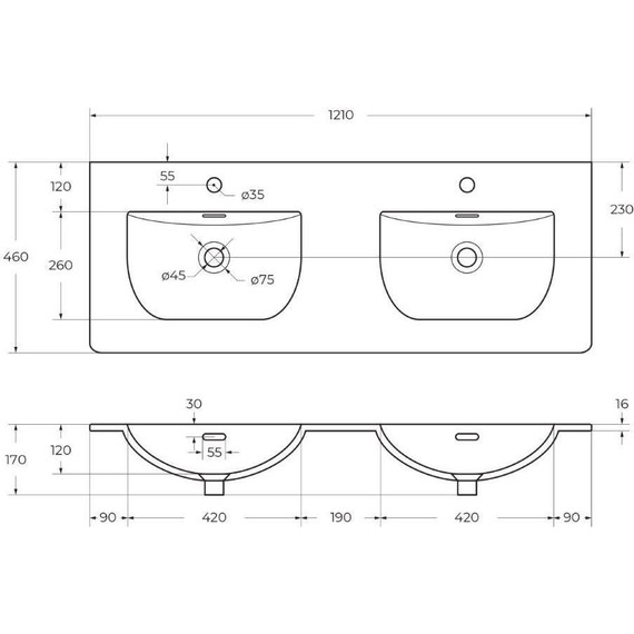 Тумба подвесная с раковиной BelBagno ETNA-1200-4C-SO-2-RN 120 см (раковина BB-8099-120-2) rovere nature, Цвет фасада: Rovere Nature - фото 4
