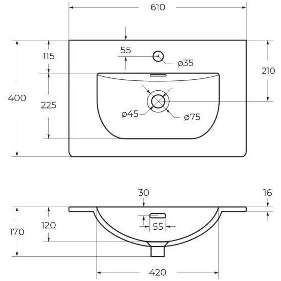 Тумба подвесная с раковиной BelBagno MARINO-CER-MINI-600-2C-SO-BL-P 60 см, bianco lucido - фото 6