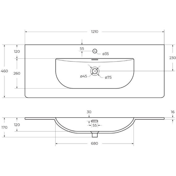 Тумба подвесная с раковиной BelBagno MARINO-CER-N-1200-2C-SO-BO-P 120 см, bianco opaco - фото 6