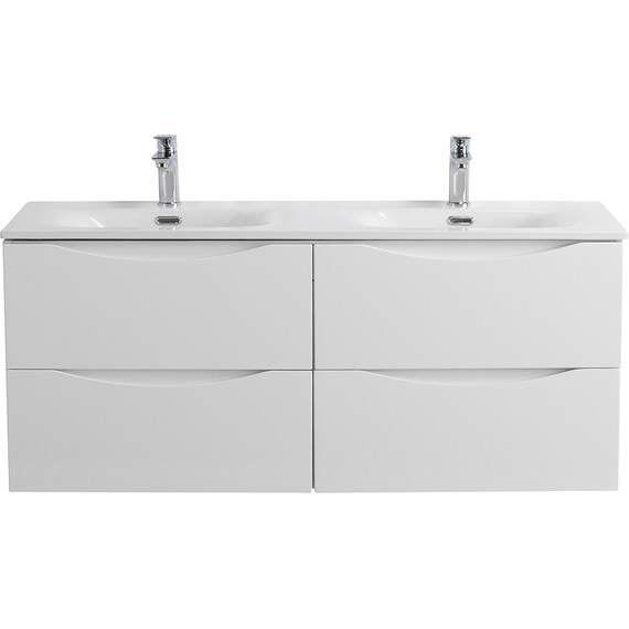 Тумба подвесная с раковиной BelBagno MARINO-CER-N-1200-4C-SO-BL-P 120 см, bianco lucido - фото 