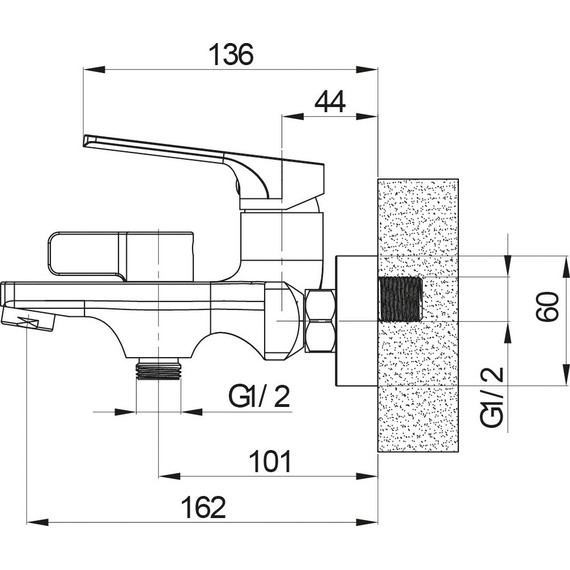 Смеситель для ванны Sole Abrau S013B, чёрный - фото 2