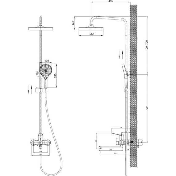 Душевая стойка Sole Genova S037C - фото, картинка 2 Душевая стойка Sole Genova S037C - фото 2