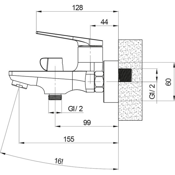 Смеситель для ванны Sole Baikal S053BC, хром чёрный - фото 2