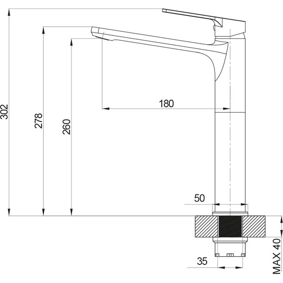 Смеситель для раковины высокий Sole Lucerne S062B, чёрный - фото 2