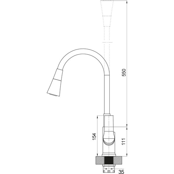 Смеситель для кухни Sole Garda S235B, чёрный - фото 2