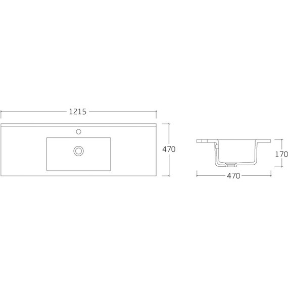 Раковина врезная на столешницу Vincea 120 см VBS-13120MB, чёрный - фото 2