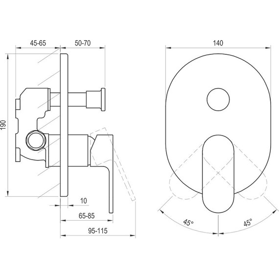 Смеситель для ванны Ravak Chrome CR 065.20BL.O2.RB070 X070433+X070052, чёрный - фото 3