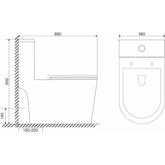Унитаз-моноблок безободковый Mirsant ARK с крышкой Soft-close (система смыва торнадо) - фото 8