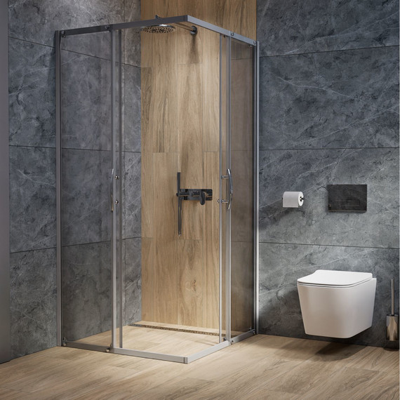 Душевое ограждение Mirsant Neo-90 Quadro 90х90 см, хром/прозрачное - фото 2