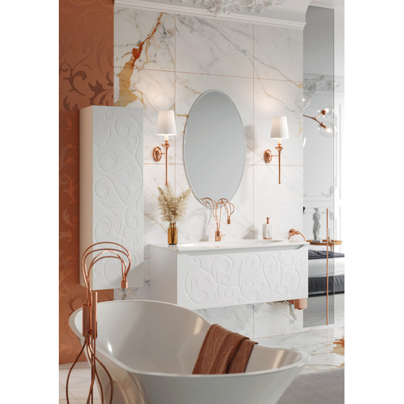 Тумба подвесная с раковиной Clarberg Elegance 100 см EL0110, белый - фото 4