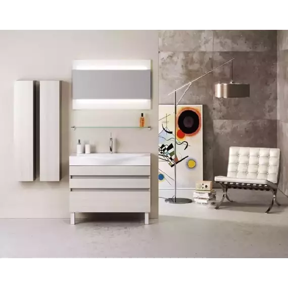 Тумба напольная с раковиной Aqwella Bergamo 80 см Ber.01.08/n/А, акация, Цвет фасада: светлое дерево - фото, картинка 2 Тумба напольная с раковиной Aqwella Bergamo 80 см Ber.01.08/n/А, акация, Цвет фасада: светлое дерево - фото 2