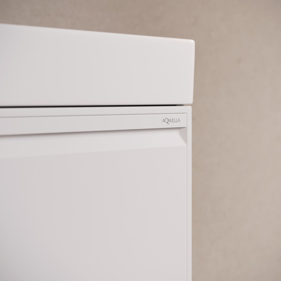 Тумба подвесная с раковиной Aqwella Pure 80 см PUR0108WM, белый, Цвет фасада: белый - фото 3