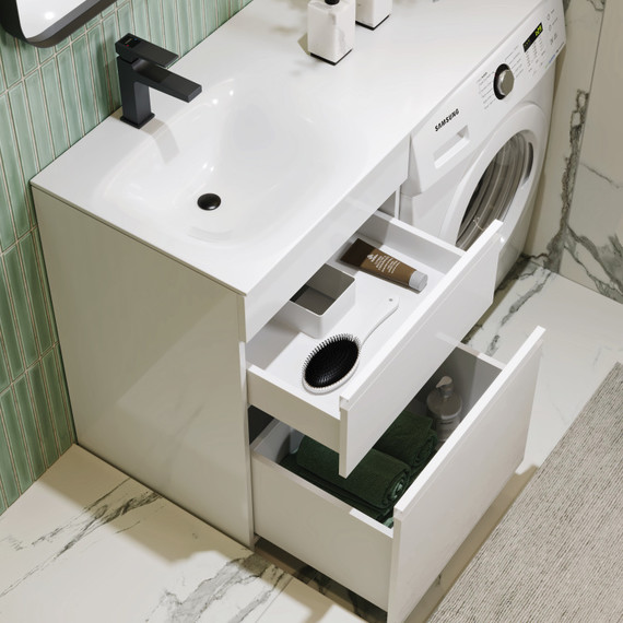 Тумба подвесная с раковиной Aqwella Duet 115 см DU01052NL, белый - фото, картинка 5 Тумба подвесная с раковиной Aqwella Duet 115 см DU01052NL, белый - фото 5