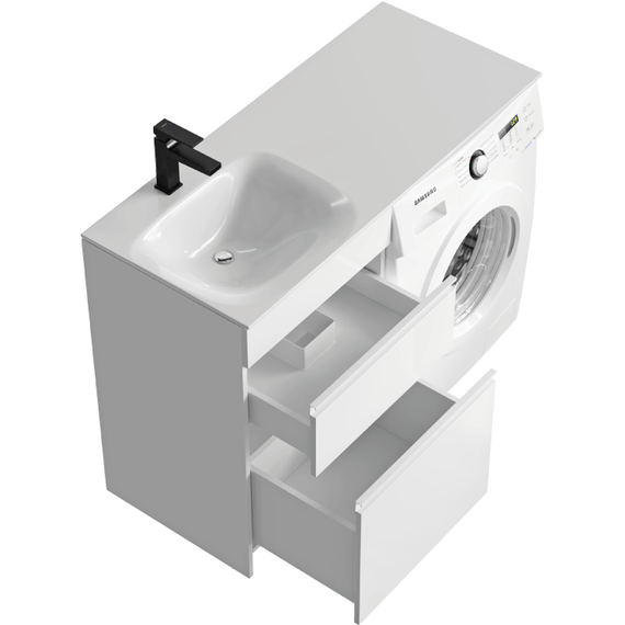 Тумба подвесная с раковиной Aqwella Duet 115 см DU01052NL, белый - фото, картинка 2 Тумба подвесная с раковиной Aqwella Duet 115 см DU01052NL, белый - фото 2