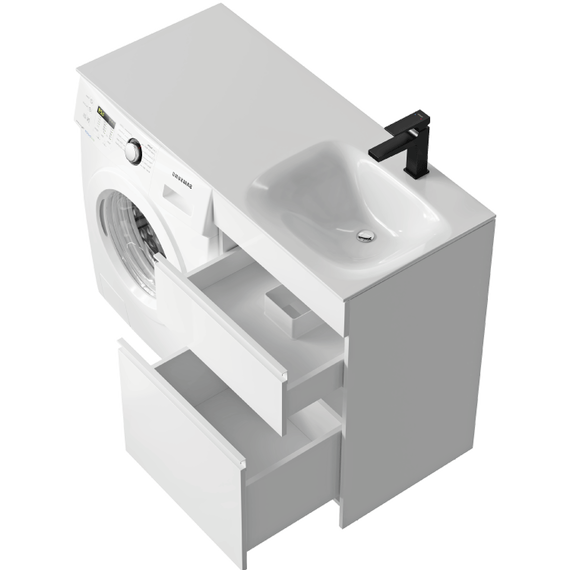 Тумба подвесная с раковиной Aqwella Duet 115 см DU01052NR, белый - фото 2
