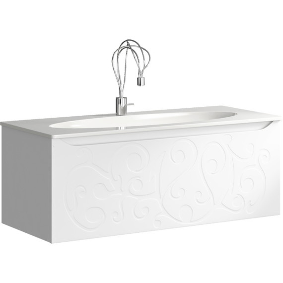 Тумба подвесная с раковиной Clarberg Elegance 100 см EL0110, белый - фото 