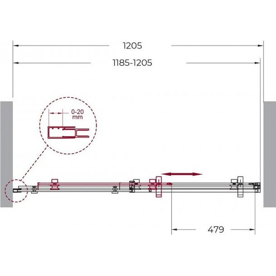 Душевая дверь BelBagno 120 см MARINO-BF-1-120-C-Cr (стекло 8 мм), хром/прозрачное - фото 2