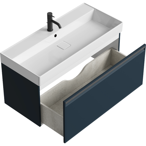 Тумба подвесная с раковиной Aqwella Pure 100 см PUR0110GRM, серый, Цвет фасада: серый - фото 2