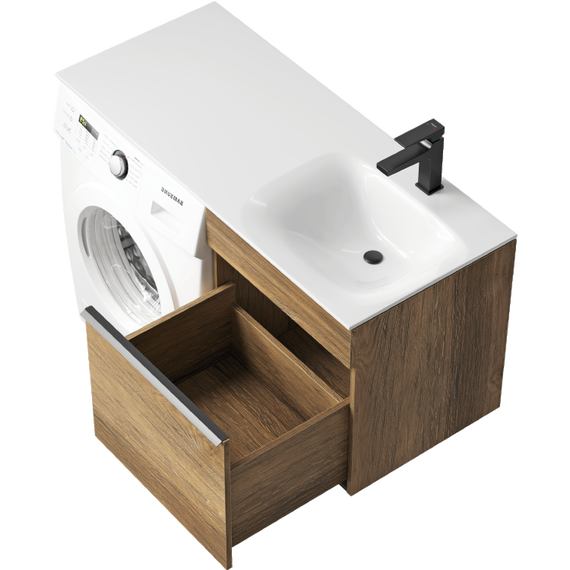 Тумба подвесная с раковиной Aqwella Terra 115 см TER01051DBR, дуб балтийский - фото 5