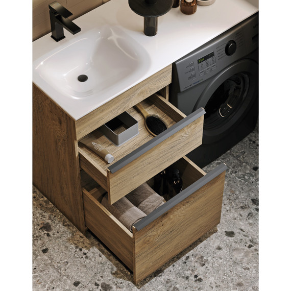 Тумба напольная с раковиной Aqwella Terra 115 см TER01052NDBL, дуб балтийский - фото 6