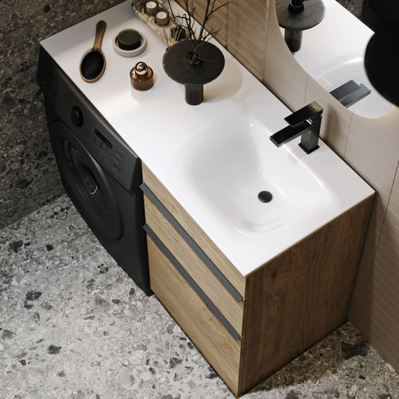 Тумба напольная с раковиной Aqwella Terra 115 см TER01052NDBR, дуб балтийский - фото 5