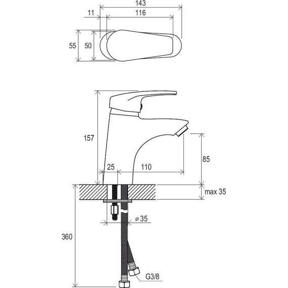 	Смеситель для раковины Ravak Neo NO 012.00 X070023 - фото 4