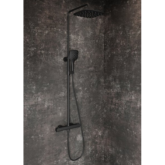 Душевая стойка с термостатом Ravak FL 091.20BL X070443, чёрный матовый - фото 