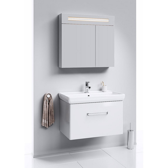 Тумба подвесная с раковиной Aqwella Нео 80 см NEO01081, белый - фото 2