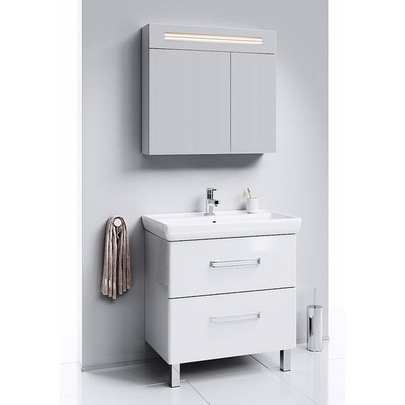 Тумба напольная с раковиной Aqwella Нео 80 см NEO0108, белый - фото, картинка 2 Тумба напольная с раковиной Aqwella Нео 80 см NEO0108, белый - фото 2