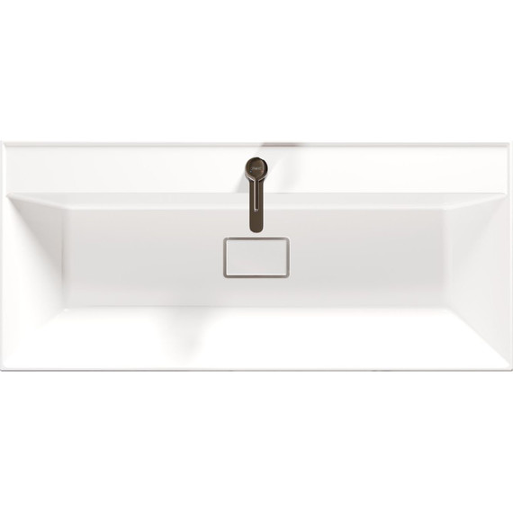 Тумба подвесная с раковиной Mirsant Grand 100 см (раковина Style 100), белый глянцевый - фото 9