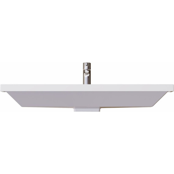 Тумба подвесная с раковиной Mirsant Grand 100 см (раковина Style 100), белый глянцевый - фото 10