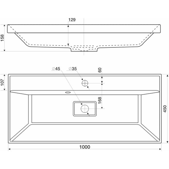 Тумба подвесная с раковиной Mirsant Grand 100 см (раковина Style 100), белый глянцевый - фото 11