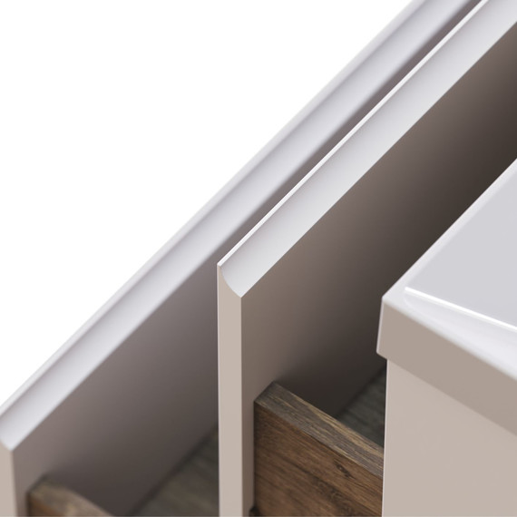 Тумба подвесная с раковиной Mirsant Grand 100 см (раковина Style 100), белый глянцевый - фото 2