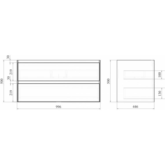 Тумба подвесная с раковиной Mirsant Grand 100 см (раковина Style 100), белый глянцевый - фото 12
